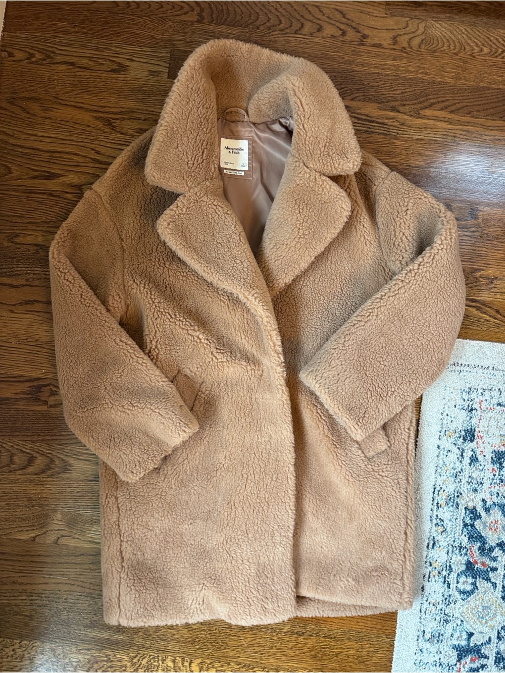 Abercrombie & Fitch Teddy Faux-Shearling Coat - Camel Brown Size Small